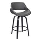 26 Inch Leatherette And Wooden Swivel Barstool, Black And Gray By Benzara | Bar Stools |  Modishstore 