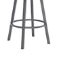 26  Inches Metal Cross Back Counter Barstool With Leatherette Seat, Gray By Benzara | Bar Stools |  Modishstore  - 3