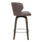 Curved Back Leatherette Barstool With Swivel Mechanism Brown By Benzara | Bar Stools & Tables | Modishstore - 3