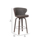 Curved Back Leatherette Barstool With Swivel Mechanism Brown By Benzara | Bar Stools & Tables | Modishstore - 5