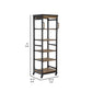 Wooden Bookshelf With 5 Cases And Casters Brown By Benzara | Bookcases | Modishstore - 5
