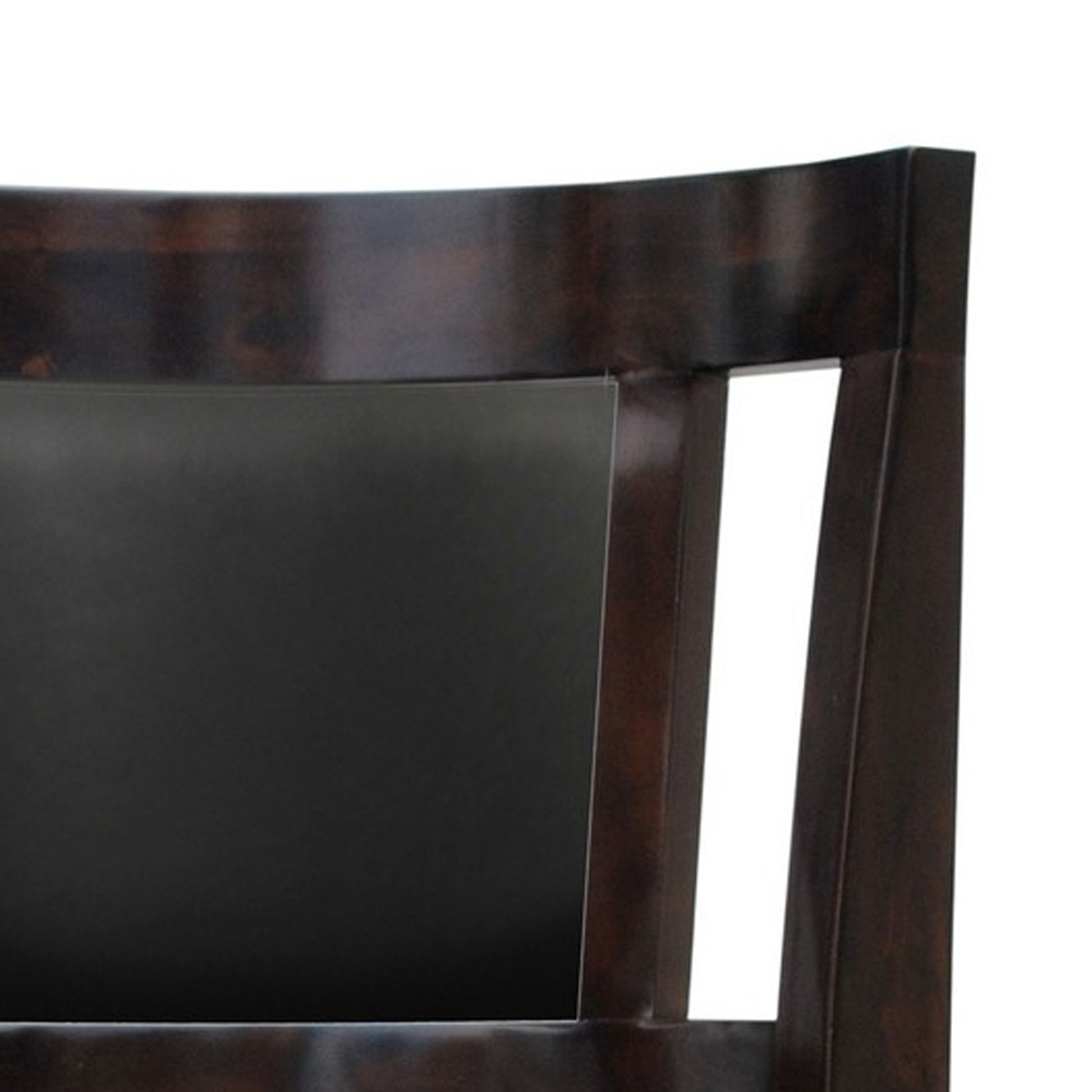 29 Inches Swivel Wooden Frame Counter Stool With Padded Back Dark Brown By Benzara | Stools | Modishstore - 3