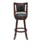 29 Inches Swivel Wooden Frame Counter Stool With Padded Back Cherry Brown By Benzara | Stools | Modishstore