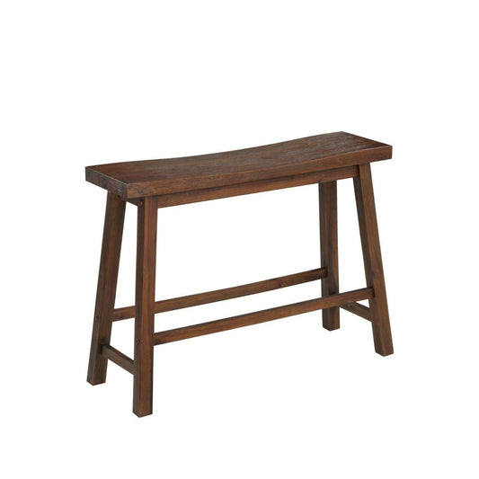 Saddle Design Wooden Bench With Grain Details, Brown By Benzara | Benches |  Modishstore 