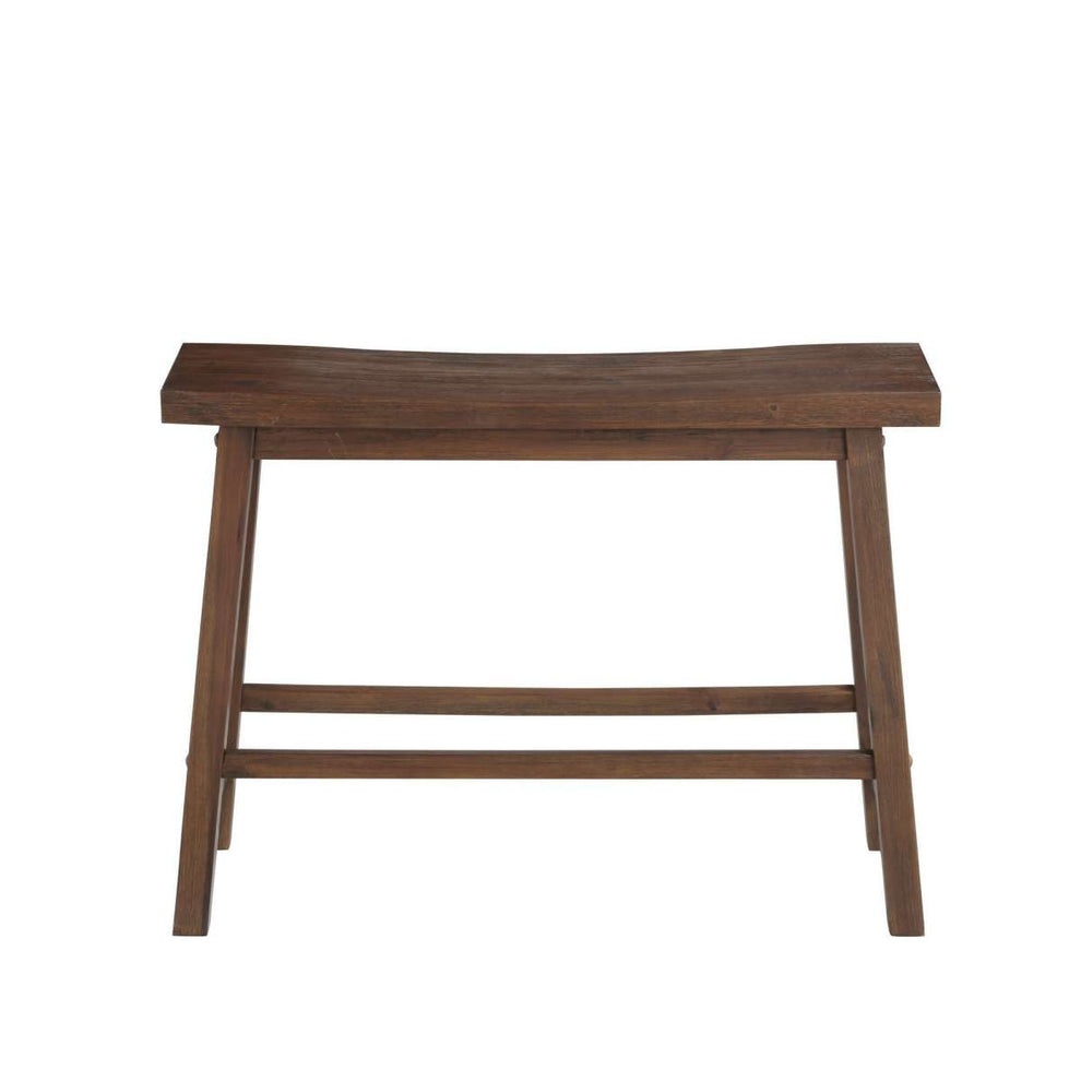 Saddle Design Wooden Bench With Grain Details, Brown By Benzara | Benches |  Modishstore  - 4