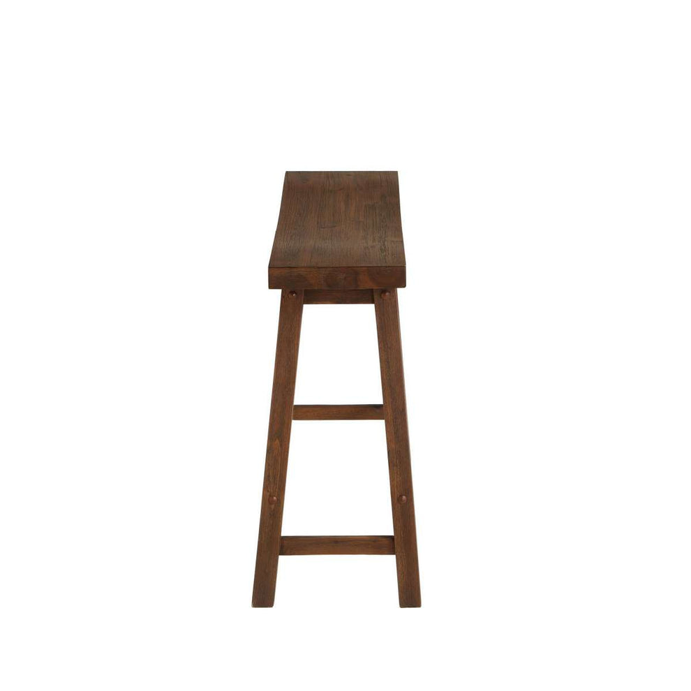 Saddle Design Wooden Bench With Grain Details, Brown By Benzara | Benches |  Modishstore  - 3
