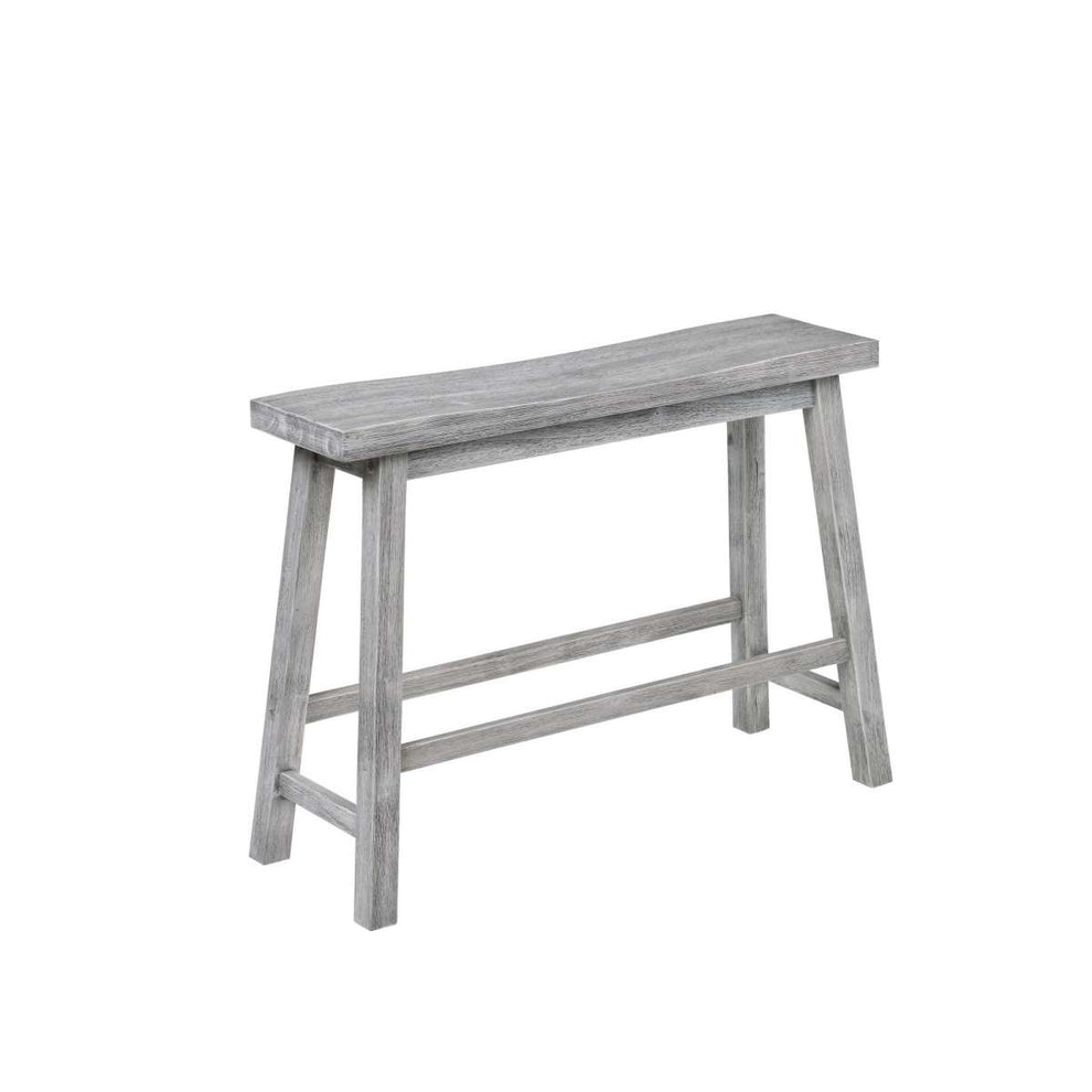 Saddle Design Wooden Bench With Grain Details, Gray By Benzara | Benches |  Modishstore  - 2