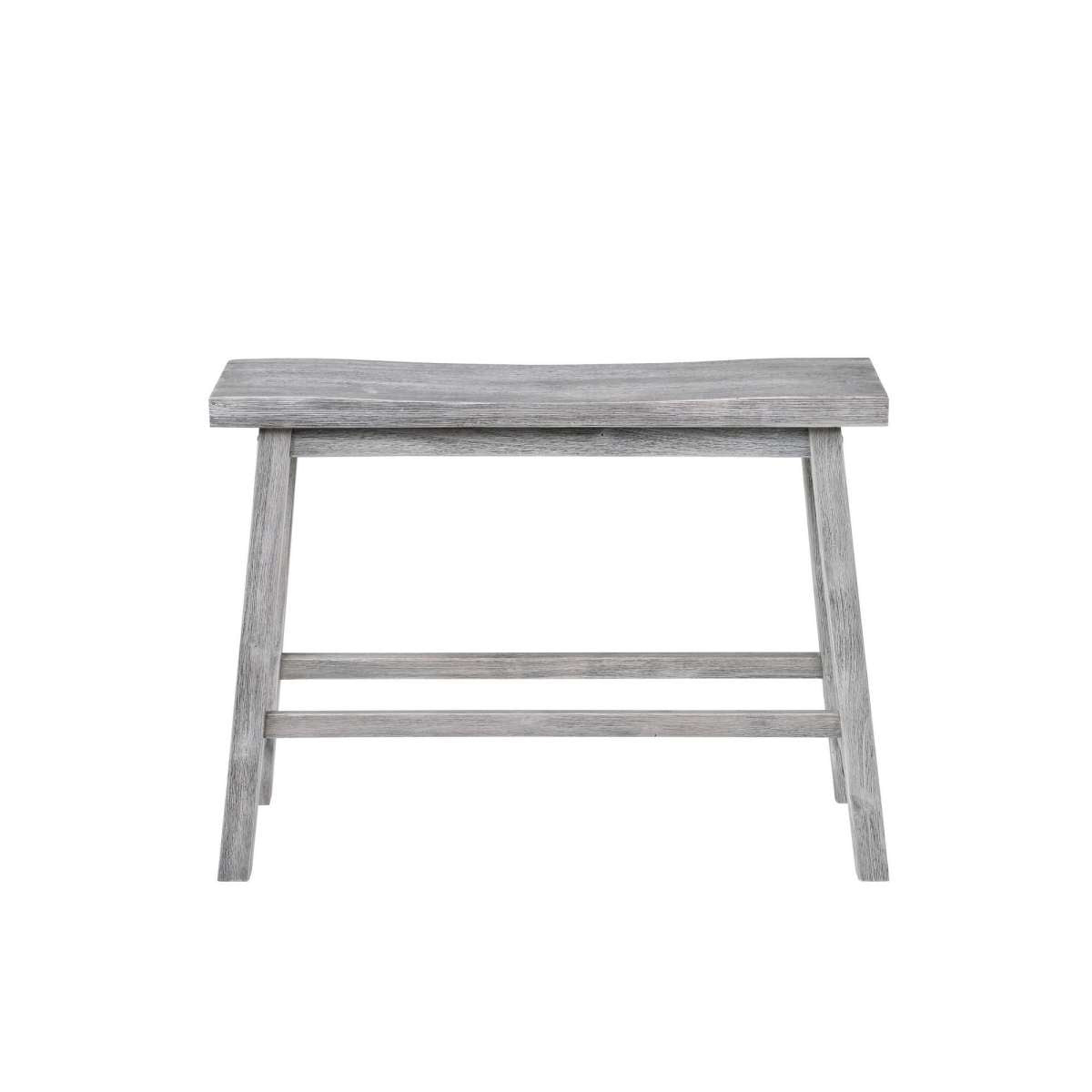 Saddle Design Wooden Bench With Grain Details, Gray By Benzara | Benches |  Modishstore 