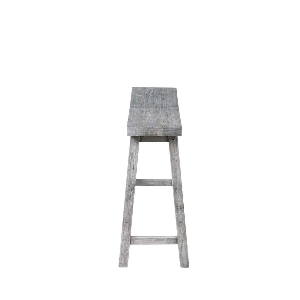 Saddle Design Wooden Bench With Grain Details, Gray By Benzara | Benches |  Modishstore  - 5