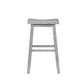 Saddle Design Wooden Barstool With Grain Details, Gray By Benzara | Stools |  Modishstore  - 5