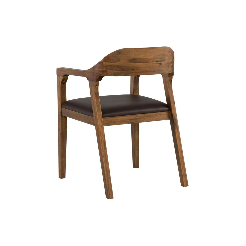 Curved Panel Back Dining Chair With Sleek Track Arms, Brown By Benzara | Armchairs |  Modishstore  - 4