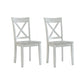 Wooden Dining Chair With X Shaped Back Set Of 2 White By Benzara | Dining Chairs | Modishstore