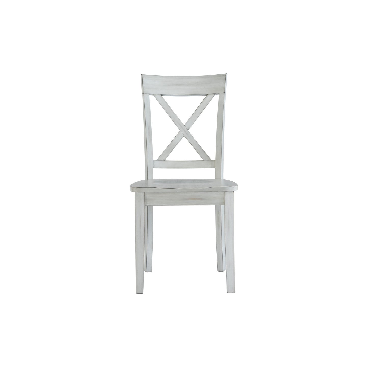 Wooden Dining Chair With X Shaped Back Set Of 2 White By Benzara | Dining Chairs | Modishstore - 3
