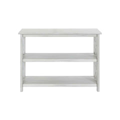 2 Shelf Wooden Entryway Table With X Shaped Accent, White By Benzara