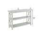 2 Shelf Wooden Entryway Table With X Shaped Accent, White By Benzara | Side Tables |  Modishstore  - 3