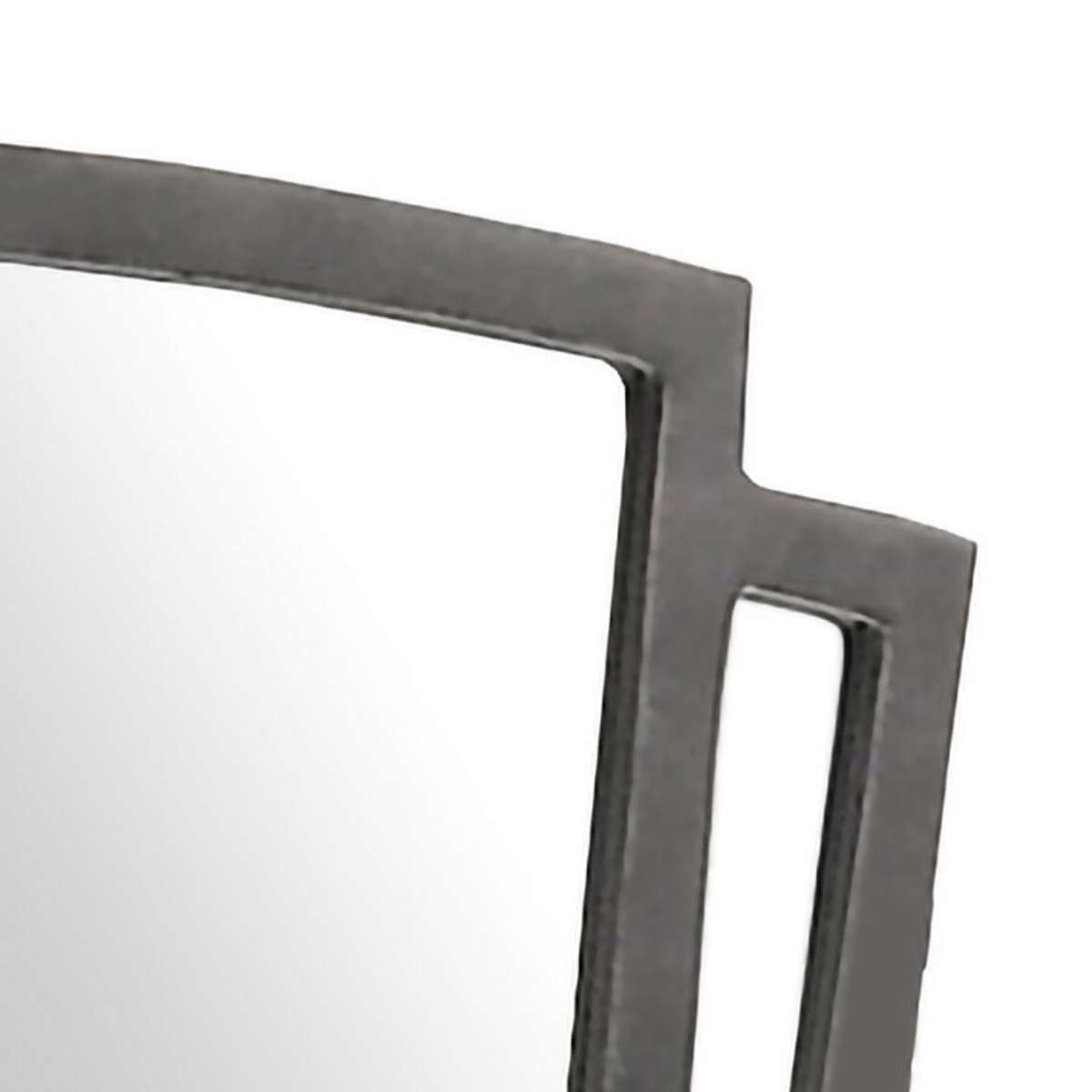 Tapered Fabric Frame Mirror With Mounting Hardware, Dark Gray By Benzara | Mirrors |  Modishstore  - 5