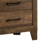 Rustic 2 Drawer Wooden Nightstand With Grain Details Brown By Benzara | Nightstands | Modishstore - 3