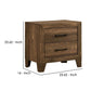 Rustic 2 Drawer Wooden Nightstand With Grain Details Brown By Benzara | Nightstands | Modishstore - 5