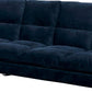 Futon Sofa With Tufted Padded Seating And Metal Legs Blue By Benzara | Sofas | Modishstore - 3
