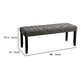 48 Inches Bench With Button Tufted Seat And Chamfered Legs, Gray By Benzara | Benches |  Modishstore  - 2