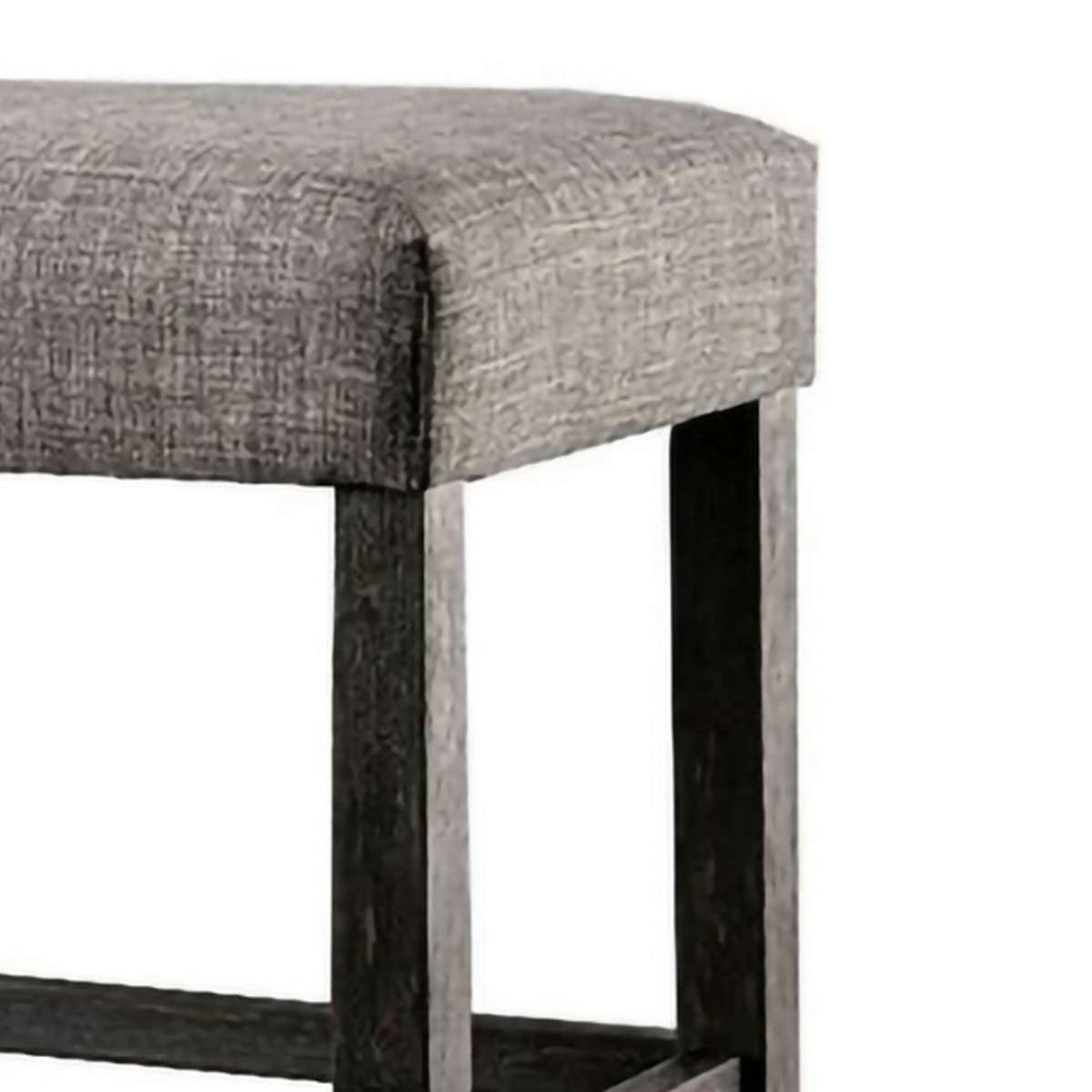 41 Inches Counter Height Bench With Padded Seating, Gray By Benzara | Benches |  Modishstore  - 5