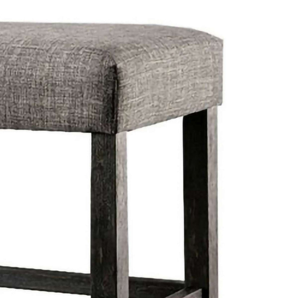 41 Inches Counter Height Bench With Padded Seating, Gray By Benzara | Benches |  Modishstore  - 5