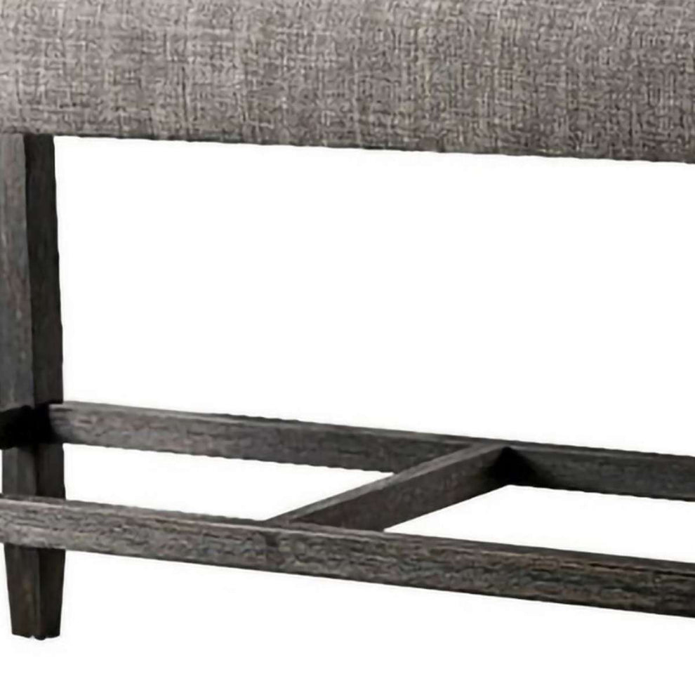 41 Inches Counter Height Bench With Padded Seating, Gray By Benzara | Benches |  Modishstore  - 4
