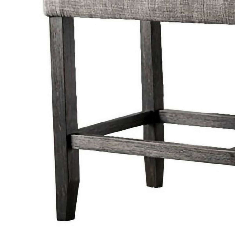 41 Inches Counter Height Bench With Padded Seating, Gray By Benzara | Benches |  Modishstore  - 3
