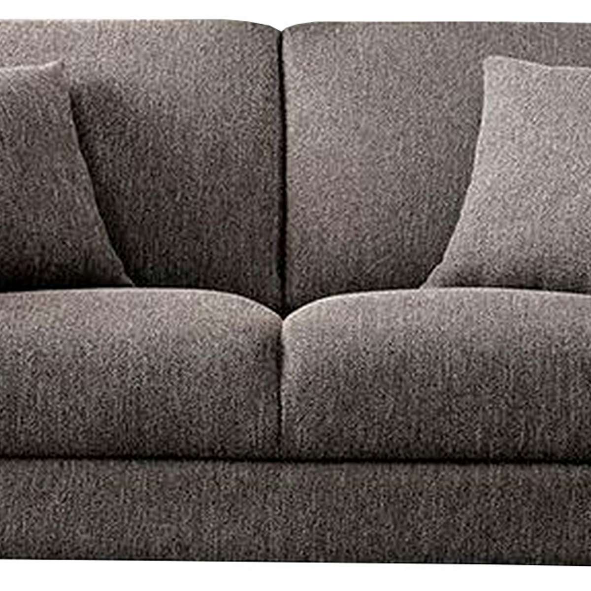54 Inches Loveseat With Fabric Padded Seat And Metal Legs, Gray By Benzara | Sofas |  Modishstore  - 4