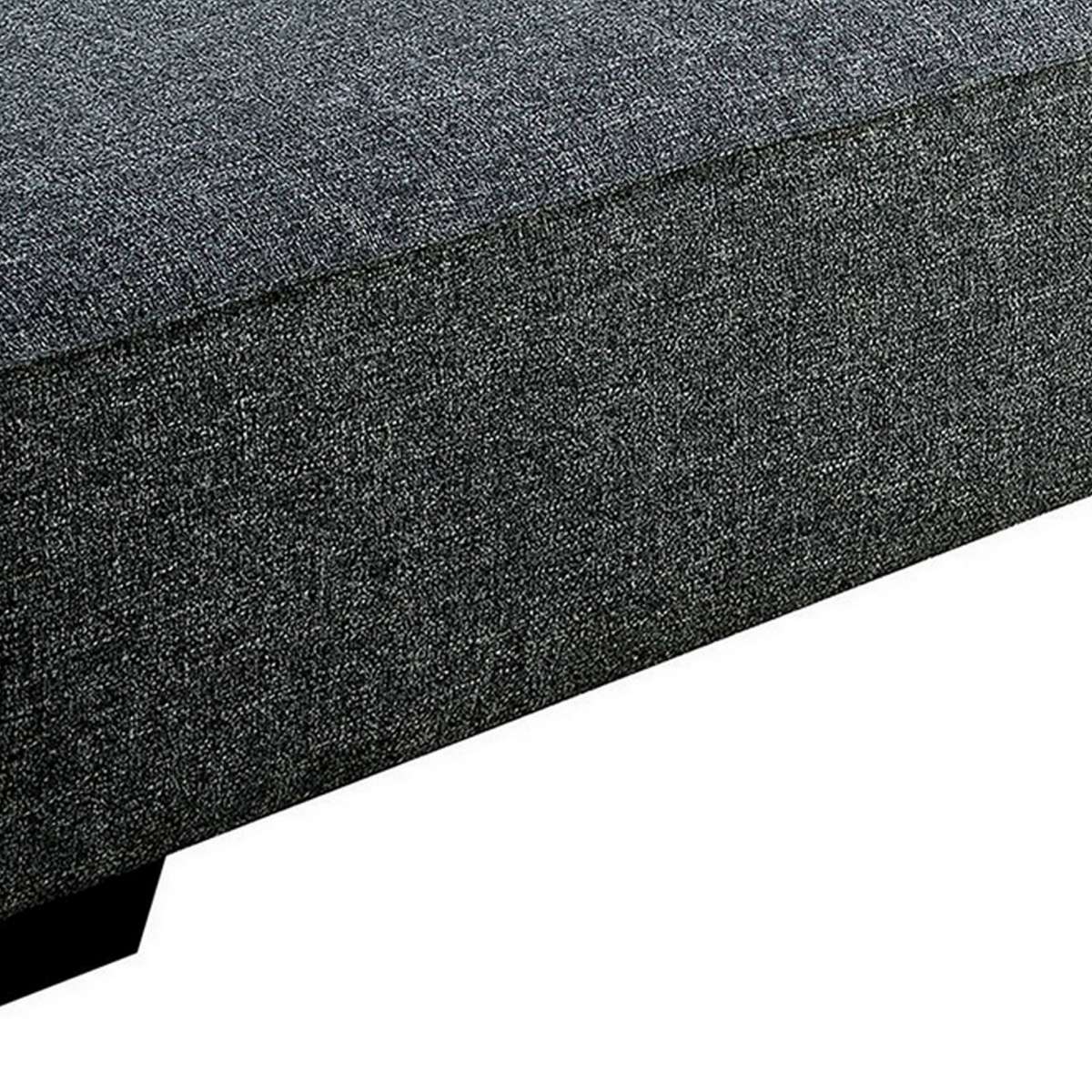 57 Inches Ottoman With Fabric Padded Seat And Welt Trim Details, Gray By Benzara | Ottomans |  Modishstore  - 4