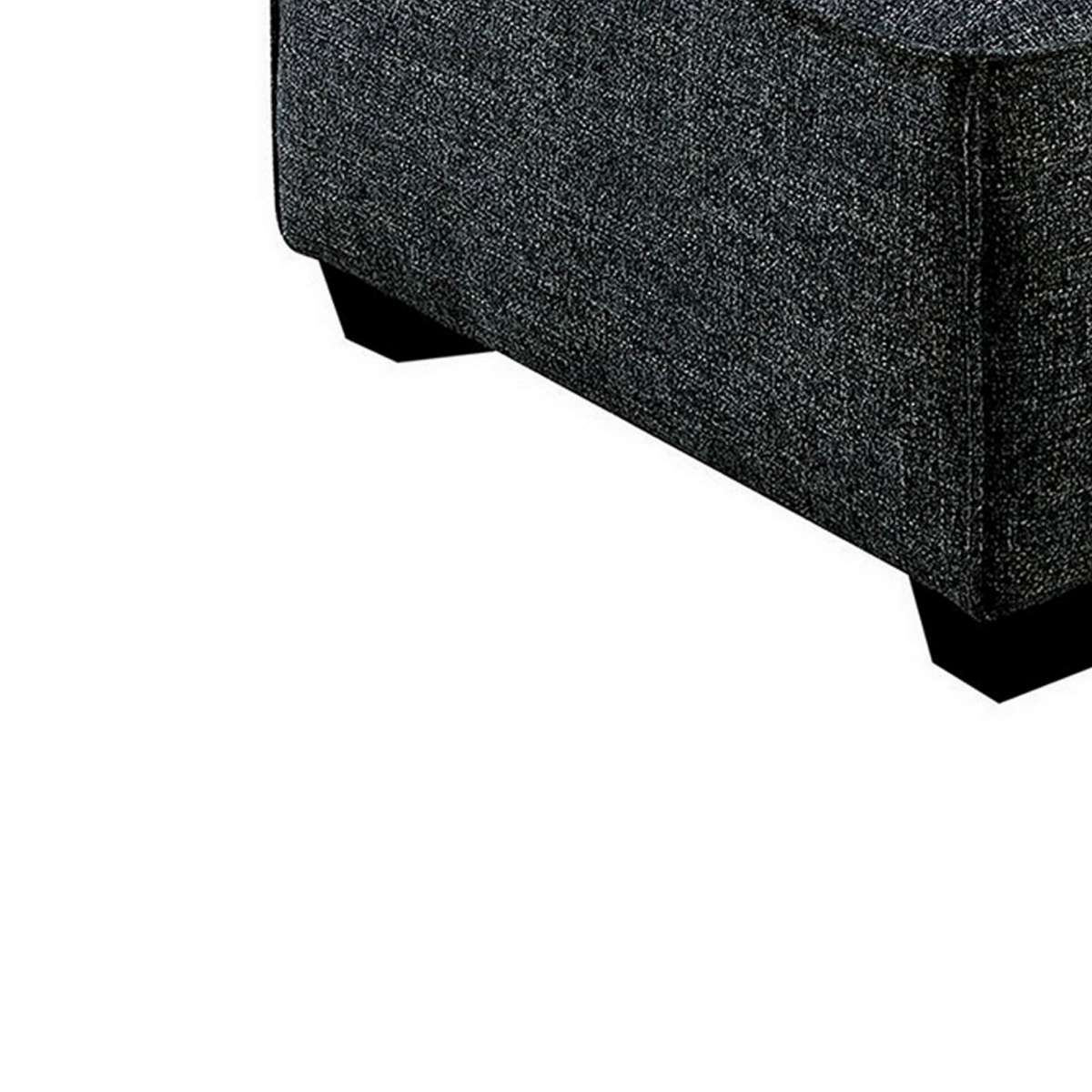 57 Inches Ottoman With Fabric Padded Seat And Welt Trim Details, Gray By Benzara | Ottomans |  Modishstore  - 3