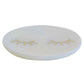 Marble Tray With Round Shape And Lashes Inlaid Accent, White By Benzara | Trays & Pedestals |  Modishstore  - 5