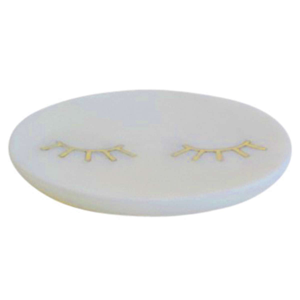 Marble Tray With Round Shape And Lashes Inlaid Accent, White By Benzara | Trays & Pedestals |  Modishstore  - 5