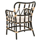 Lattice Design Wooden Arm Chair With Rattan Binding Black By Benzara | Armchairs | Modishstore - 3