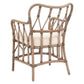 Lattice Design Wooden Arm Chair With Rattan Binding, Brown By Benzara | Armchairs |  Modishstore  - 5