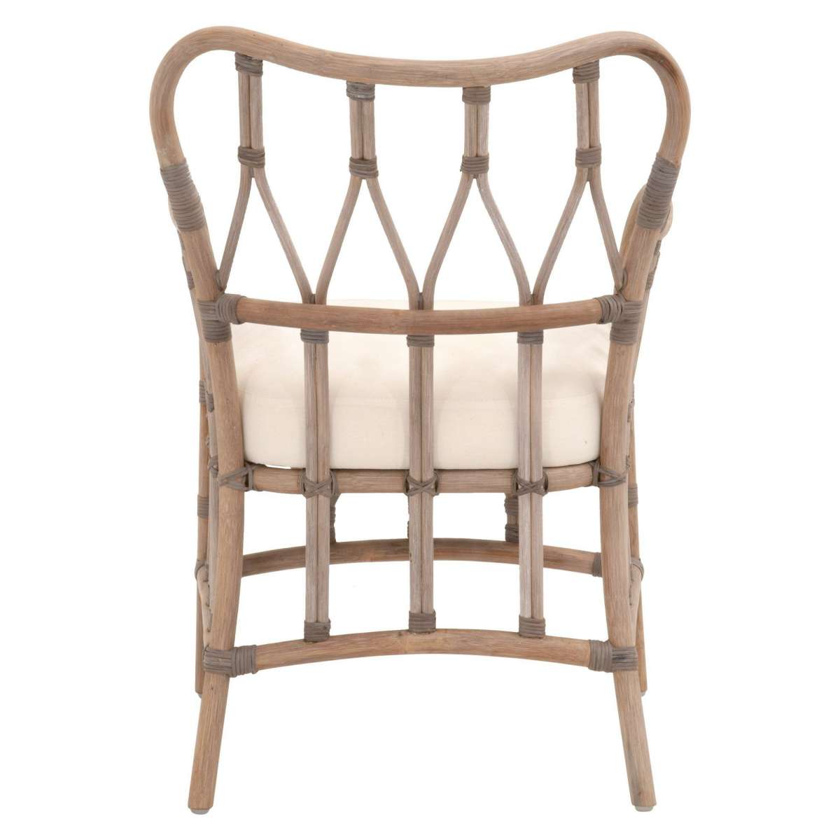 Lattice Design Wooden Arm Chair With Rattan Binding, Brown By Benzara | Armchairs |  Modishstore  - 4