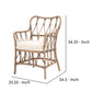 Lattice Design Wooden Arm Chair With Rattan Binding, Brown By Benzara | Armchairs |  Modishstore  - 3