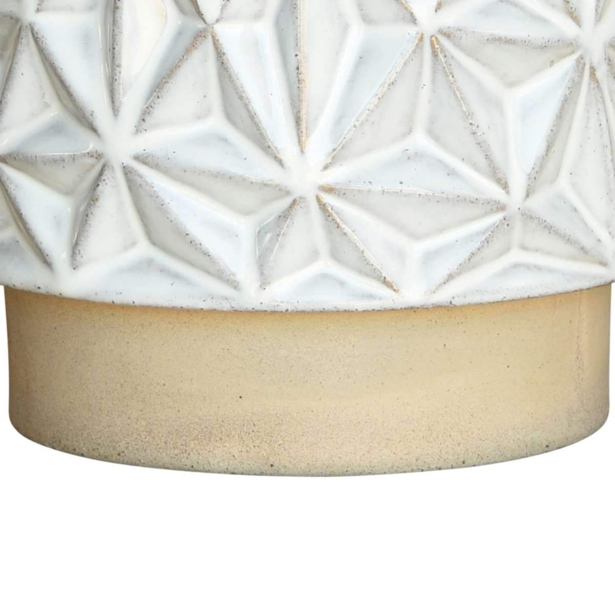 Ceramic Cachepot With Geometric Pattern, Set Of 4, White By Benzara | Planters, Troughs & Cachepots |  Modishstore  - 3