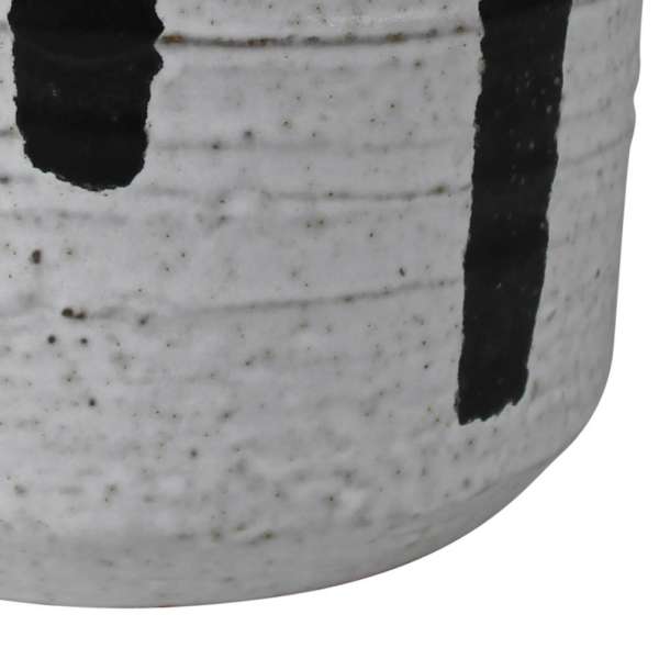 Ceramic Cachepot With Alternate Stripes Pattern, Large, Set Of 4, Gray By Benzara | Planters, Troughs & Cachepots |  Modishstore  - 4
