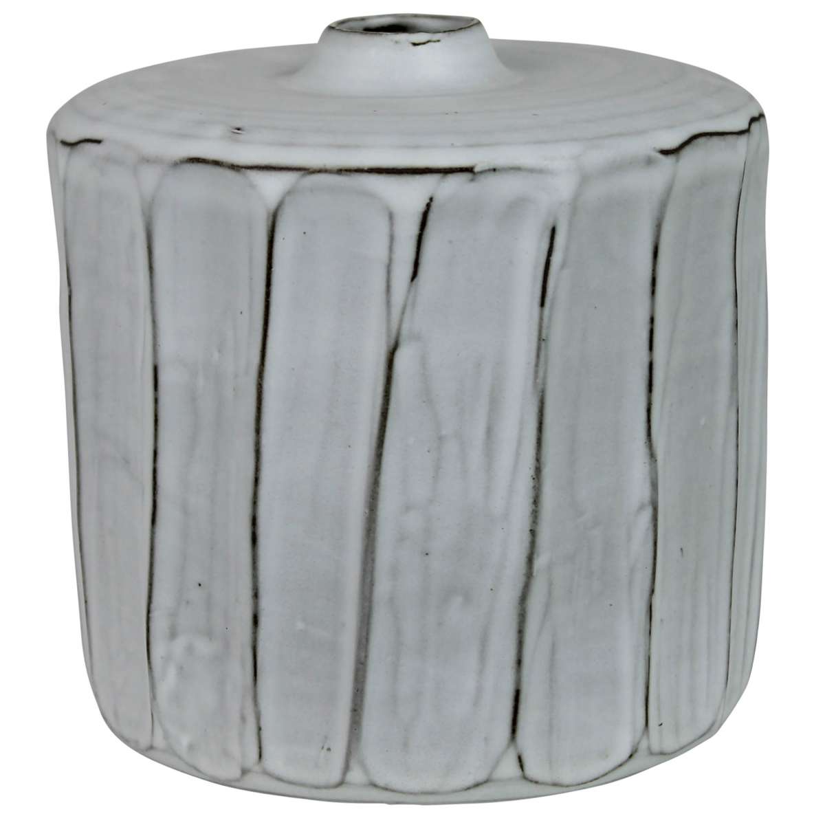 Ceramic Round Vase With Textured Detail, Large, Offwhite By Benzara | Vases |  Modishstore 