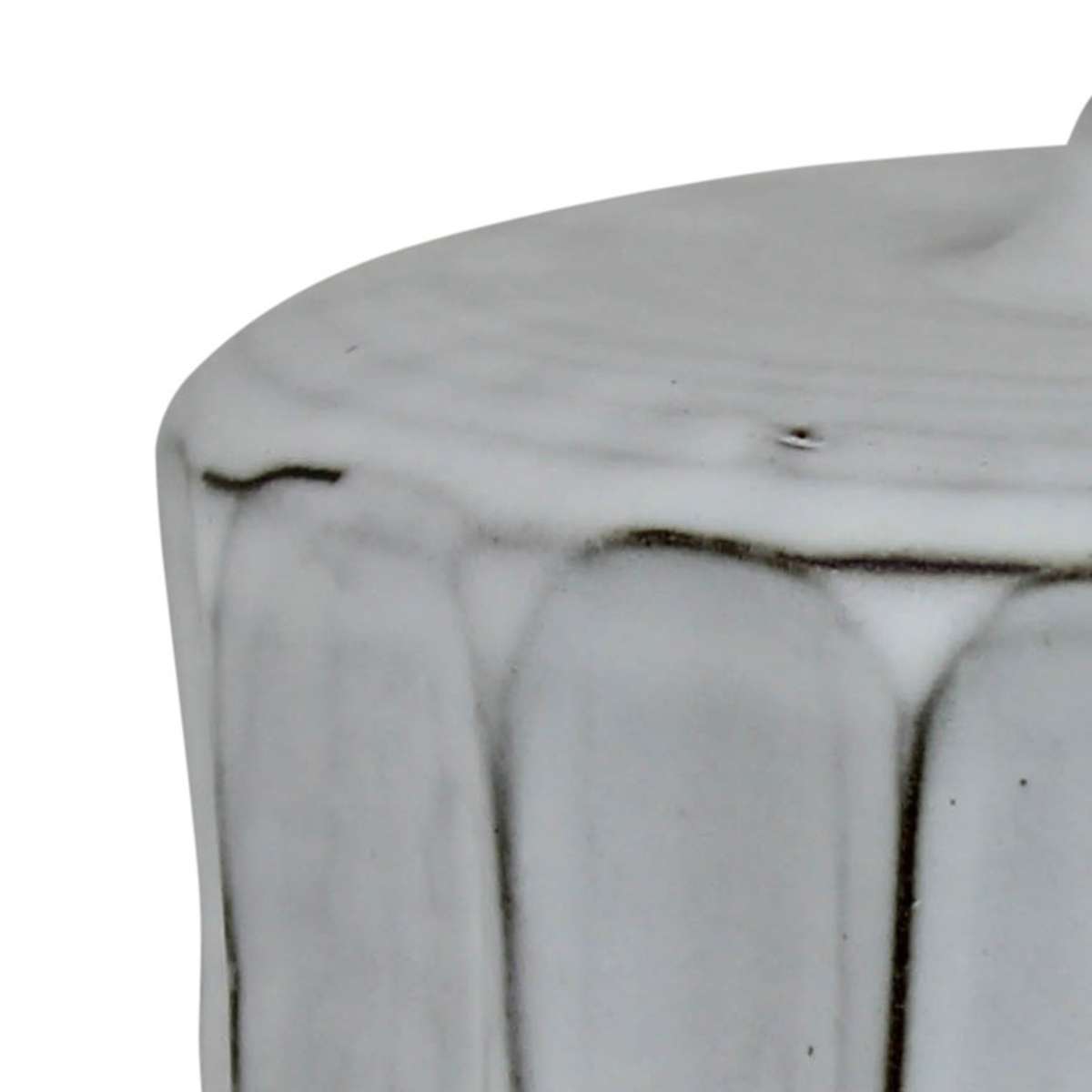 Ceramic Round Vase With Textured Detail, Large, Offwhite By Benzara | Vases |  Modishstore  - 5