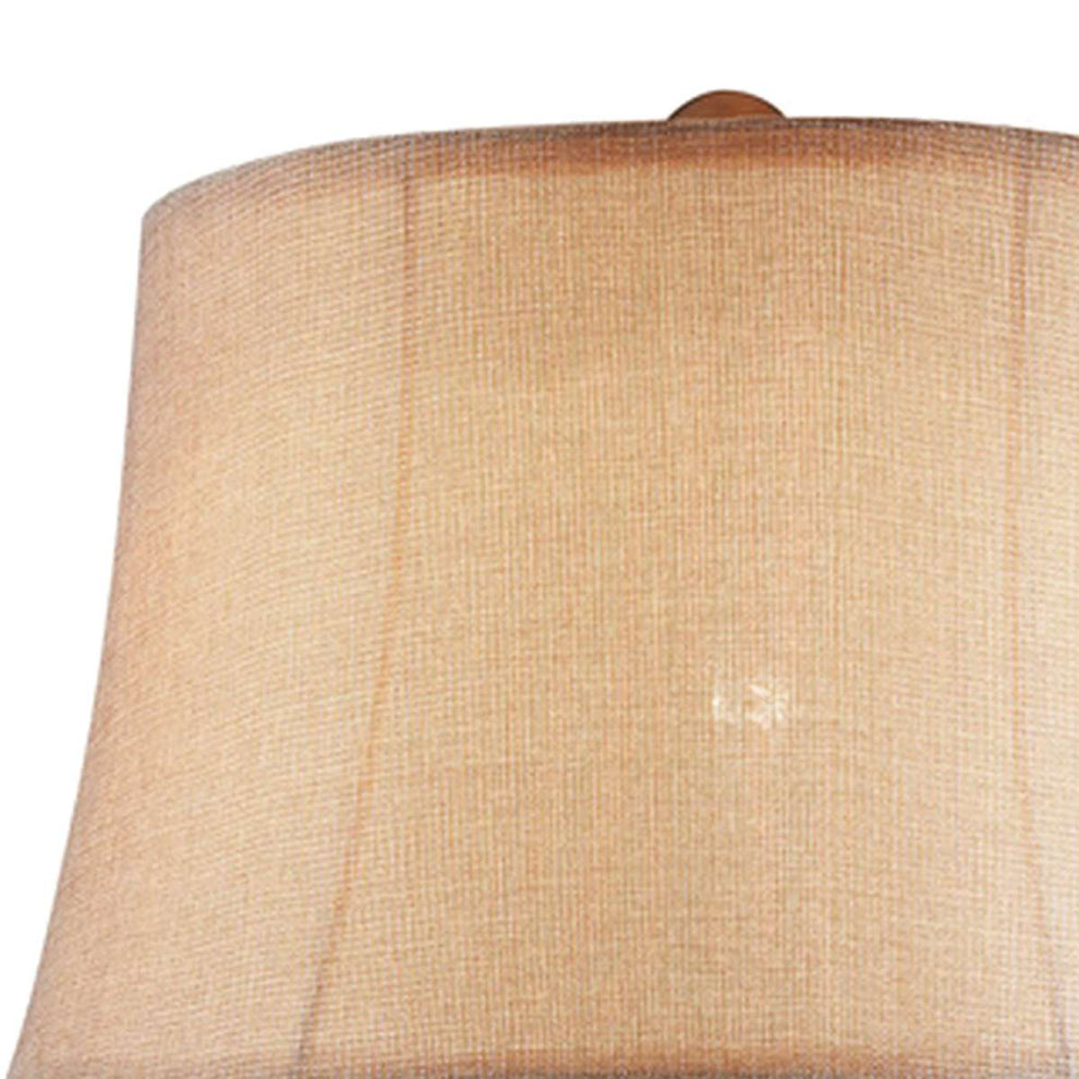 Table Lamp With Filigree Accent Base And Fabric Shade, Brown By Benzara | Table Lamps |  Modishstore  - 5