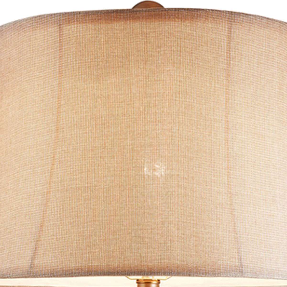 Table Lamp With Filigree Accent Base And Fabric Shade, Brown By Benzara | Table Lamps |  Modishstore  - 4