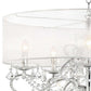 Ceiling Lamp With Hanging Crystals And Round Canopy, Silver By Benzara | Ceiling Lamps |  Modishstore  - 5
