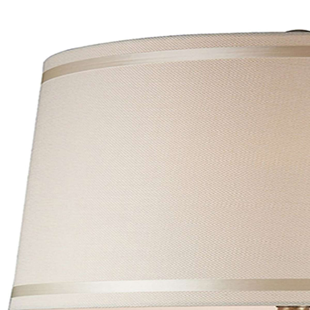 Table Lamp With Scrolled Peacock Feather Cutout Base, Silver By Benzara | Table Lamps |  Modishstore  - 5