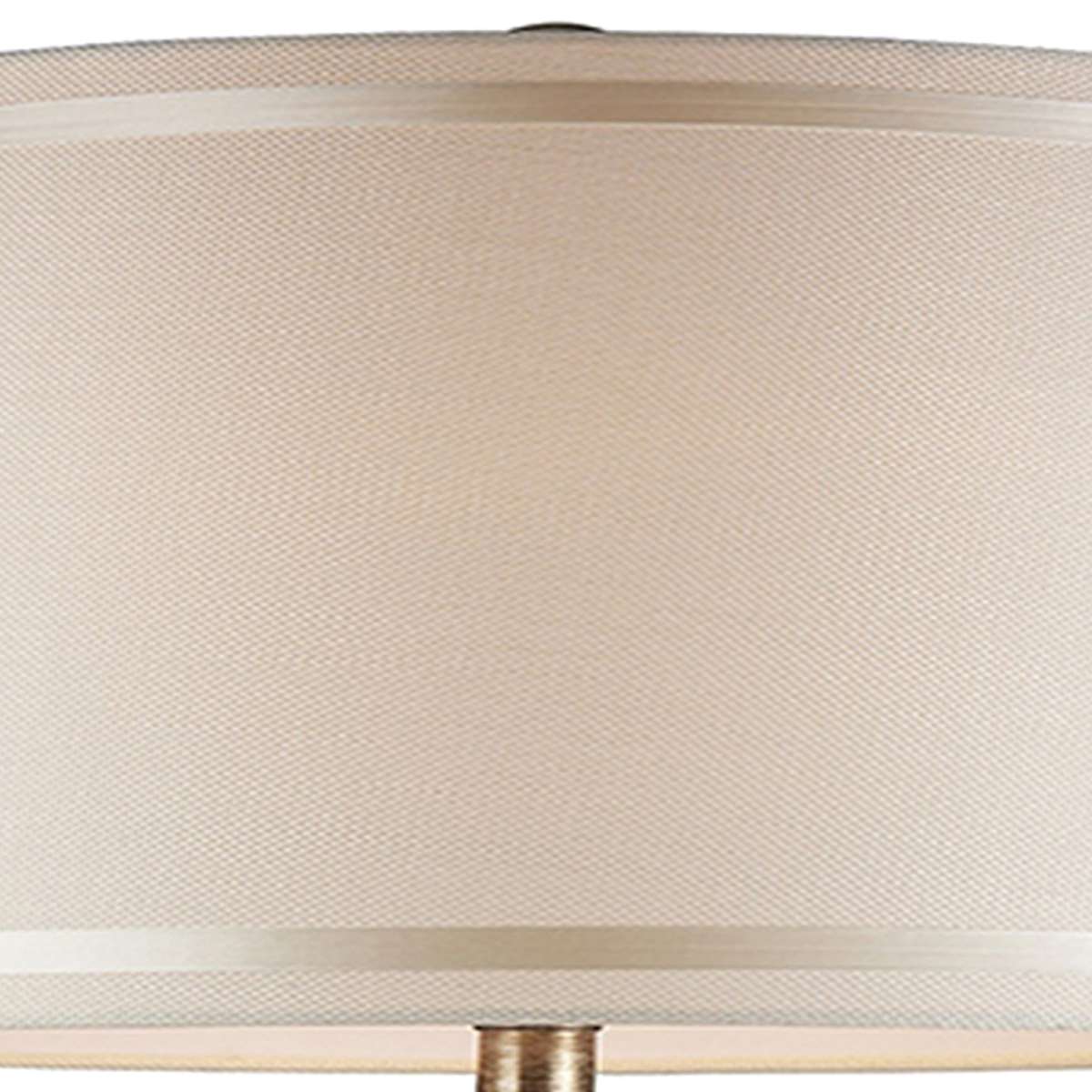 Table Lamp With Scrolled Peacock Feather Cutout Base, Silver By Benzara | Table Lamps |  Modishstore  - 4