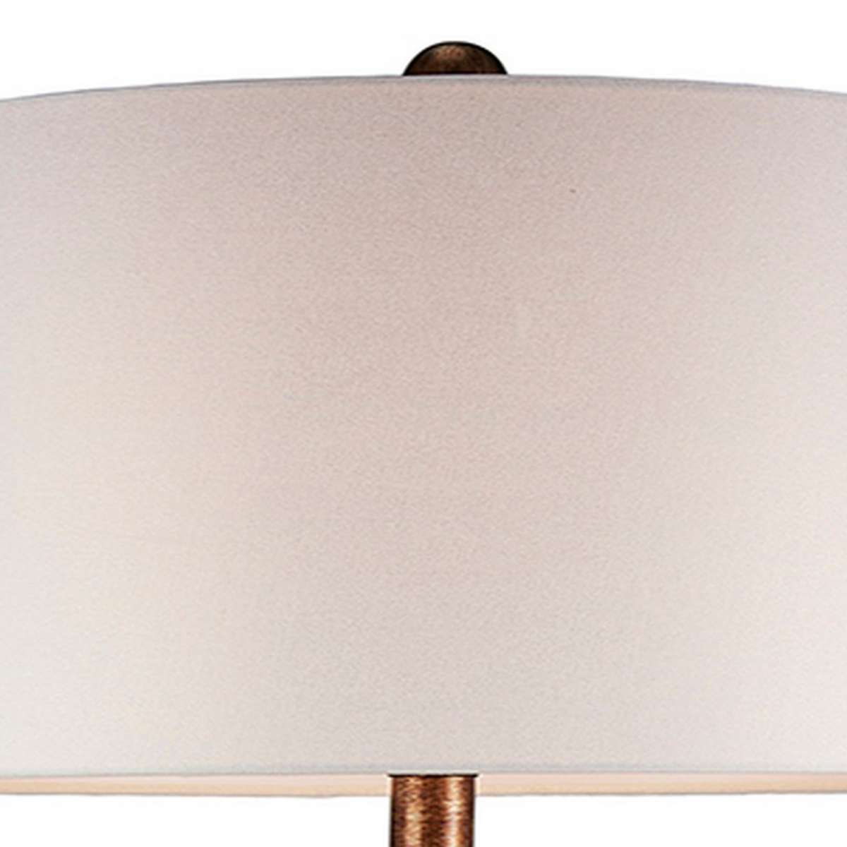 Table Lamp With Curved Paneled Polyresin Base, Bronze By Benzara | Table Lamps |  Modishstore  - 5