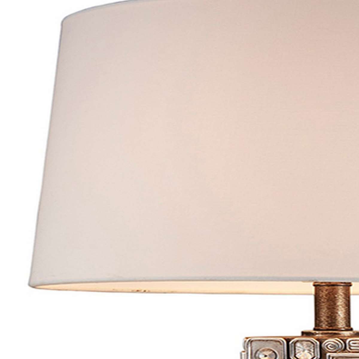 Table Lamp With Abstract Mirror Block Base, Bronze By Benzara | Table Lamps |  Modishstore  - 5