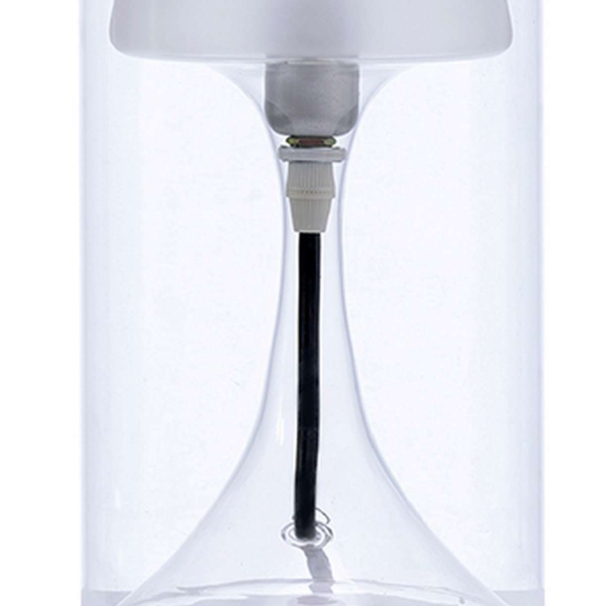 Hurricane Table Lamp With Frosted Glass Shade, Clear By Benzara | Table Lamps |  Modishstore  - 4