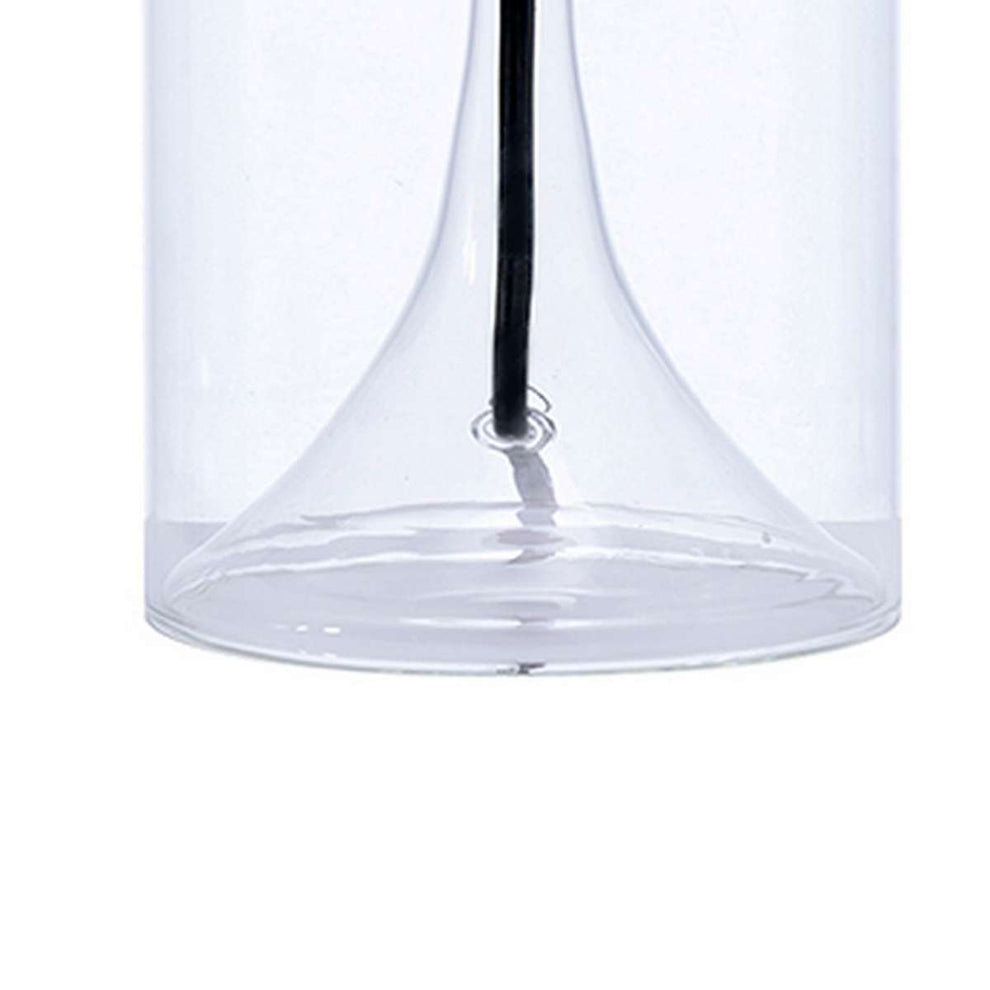 Hurricane Table Lamp With Frosted Glass Shade, Clear By Benzara | Table Lamps |  Modishstore  - 3